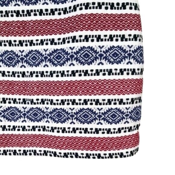 Madewell Jacquard Gamine Lined Mini Short Skirt Red White Blue Size 2 Embroider - Picture 2 of 8